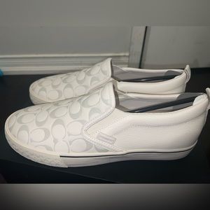 Coach chalk coloured slip on men sneakers